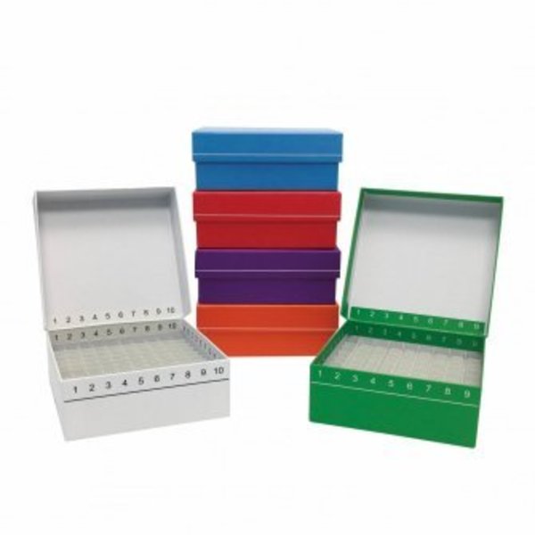 Mtc Bio FlipTop Freezer Box, for 81 Tubes, Red, 5/PK 249422R